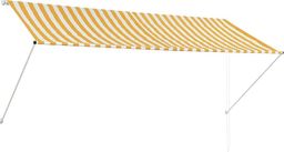 vidaXL Markiza zwijana, 300 x 150 cm, żółto-biała