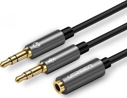 Adapter AV Ugreen Jack 3.5mm - Jack 3.5mm x2 szary (UGR233)
