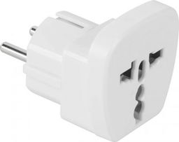 Adapter sieciowy AC PL/EU gniazdo UK/USA biały/white QZ36
