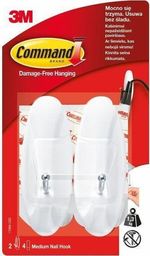 3M Wieszaki Z Metalowym Uchwytem 2szt Wielokrotnego Użytku Białe 17068 3M Command