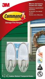 3M Haki Na Drzwi 2szt Zewnętrzne Plastikowe Transparentne 17091 Command