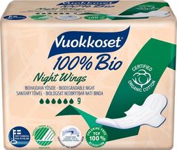 Vuokkoset 100% BIO* Podpaski ze Skrzydełkami na noc 9szt.