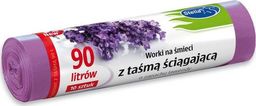 Staples Worki na śmieci stella lawendowe 90l z taśmą ściągającą 10/p