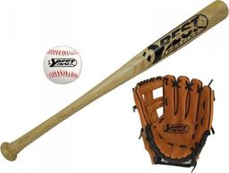 Best Sporting Zestaw do baseballa kij piłka i rękawica Best Sporting