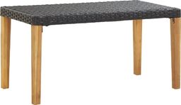 vidaXL Ławka ogrodowa 120 cm czarna polirattan i drewno akacjowe