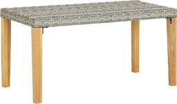 vidaXL ławka ogrodowa, 120 cm, szara, polirattan i drewno akacjowe (46489)