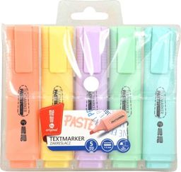 MemoBe Zakreślacze pastelowe etui 5 kolorów MemoBe