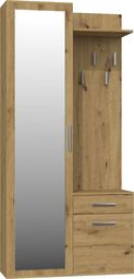 Topeshop GARDEROBA DUO SZAFA LUSTRO WIESZAK DĄB ARTISAN