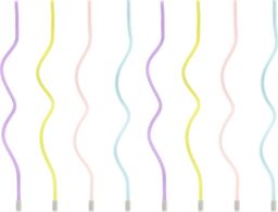 Party Deco Świeczki urodzinowe zakręcone pastelowe - 14 cm - 8 szt. uniwersalny