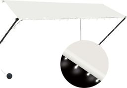 vidaXL Markiza zwijana z LED, 300 x 150 cm, kremowa