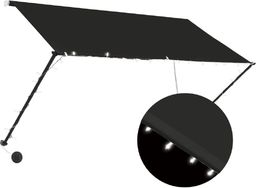 vidaXL Markiza zwijana z LED, 250 x 150 cm, antracytowa