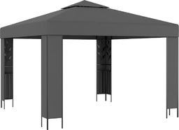 vidaXL VidaXL Altana z podwójnym dachem, 3x3 m, antracytowa
