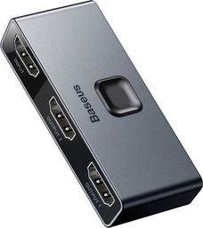 Baseus Switcher Matrix HDMI - 2x HDMI 4K / 30 Hz szary (CAHUB-BC0G)