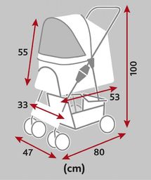 Trixie Wózek transporter psa kota do 15 kg, 4 koła, szary