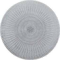 Zeller Zeller, Podkładka cut out, PCV, okrągła, srebrna, 41cm