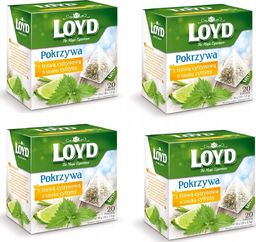 Loyd LOYD Herbata Pokrzywa z trawą cytrynową o smaku cytryny 80 torebek piramidki