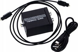 Adapter AV Pawonik Toslink - RCA (Cinch) x2 czarny