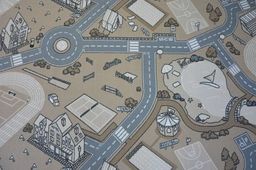 Dywany Łuszczów DYWAN - WYKŁADZINA antypoślizgowa dla dzieci STREET beżowy, 100x100 cm
