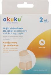 Majtki poporodowe Akuku wielorazowe siateczkowe M 2szt.