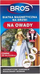 Bros Bros Siatka magnetyczna na drzwi na owady czarna 160 x 220 cm
