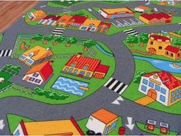 Dywany Łuszczów Dywan dziecięcy uliczki LITTLE VILLAGE, 100x100 cm