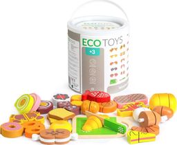 Ecotoys Drewniane jedzenie do krojenia 23 szt.