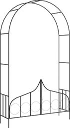 vidaXL Pergola ogrodowa z furtką, czarna, 138x40x238 cm, żelazna