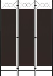vidaXL Parawan 3-panelowy, brązowy, 120 x 180 cm