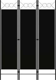 vidaXL Parawan 3-panelowy, czarny, 120 x 180 cm