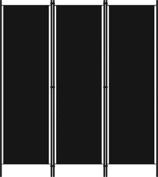vidaXL Parawan 3-panelowy, czarny, 150 x 180 cm