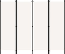 vidaXL Parawan 4-panelowy, biały, 200 x 180 cm