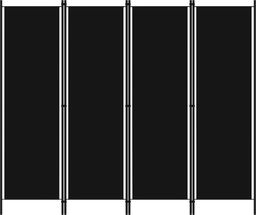 vidaXL Parawan 4-panelowy, czarny, 200 x 180 cm