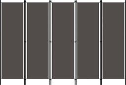 vidaXL Parawan 5-panelowy, antracytowy, 250 x 180 cm