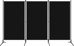 vidaXL Parawan 3-panelowy, czarny, 260 x 180 cm