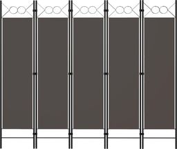 vidaXL Parawan 5-panelowy, antracytowy, 200 x 180 cm