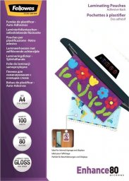 Fellowes Fellowes Peel and stick pouches adhesive back, 80 micron, A4 - 5302202