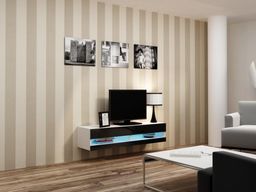 Cama Meble Szafka RTV VIGO NEW '140' 30/140/40 biały/czar.poł