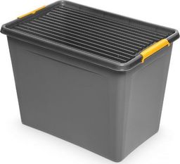 ORPLAST Wytrzymały Pojemnik na Kółkach z Pokrywką Szary 80 l SolidStore Uniwersalny