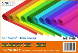 Typograf PAPIER TYPOGRAF A3/80 G NEON 25 X 4 KOLORY (100)