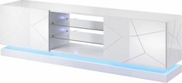 Cama Meble Szafka RTV QIU 200 MDF biały połysk/ biały połysk