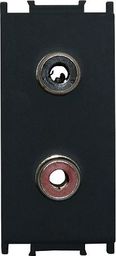 TEM Gniazdo audio głośnikowe 2xRCA 1M Modul czarny bez ramki KM22SB-B TEM do PD12 0980