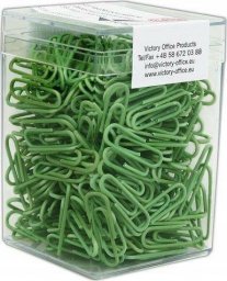 Victory Office Product SPINACZE BIUROWE VICTORY OFFICE 28MM 300 SZT. OKRĄGŁE PASTELOWE SELEDYNOWE POJEMNIK PLASTIKOWY