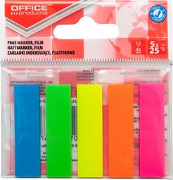 Office Products Zakładki indeksujące OFFICE PRODUCTS, standard, PP, 12x45mm, 5x25 kart., zawieszka, mix kolorów