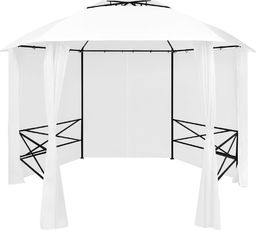 vidaXL VidaXL Altana ogrodowa z zasłonami, 360x312x265 cm, biała, 180 g/m