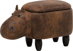 Beliani Pufa zwierzak ze schowkiem brązowa HIPPO