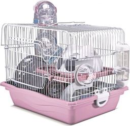 Panama Pet Klatka dla gryzoni,do czasowego pobytu 35,5x26,6x27,5 cm, biało/różowa