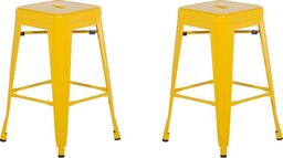 Beliani Zestaw 2 stołków barowych metalowych 60 cm żółty CABRILLO