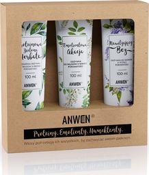 Anwen ANWEN_SET Odżywki do włosów o niskiej porowatości Proteinowa Zielona Herbata 100ml + Emolientowa Akcja 100ml + Nawilżający Bez 100ml