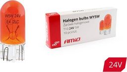 AMiO Żarówki halogenowe WY5W T10 5W W2.1x9.5d AMBER 24V 10szt.