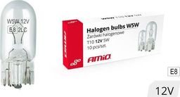 AMiO Żarówki halogenowe W5W T10 5W W2.1x9.5d 12V 10szt. (E8)